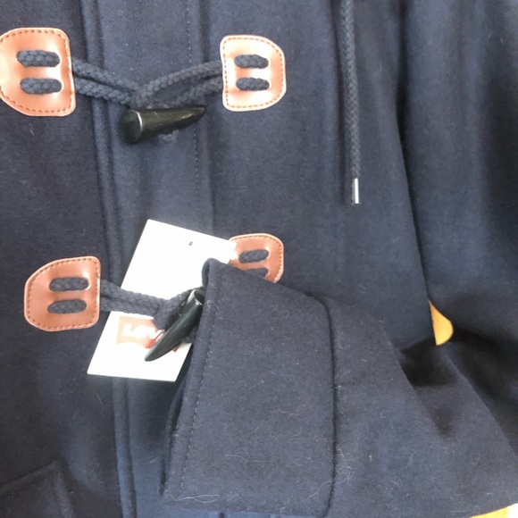 NWT Wool Levi’s Toggle Button Peacoat Navy Blue Jacket Sz L - Picture 6 of 6